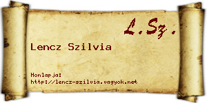 Lencz Szilvia névjegykártya