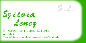 szilvia lencz business card